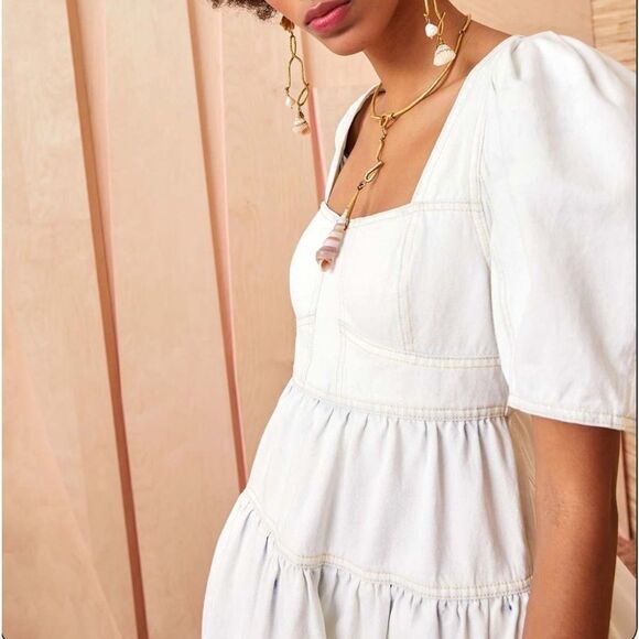 NWT Ulla Johnson Ames MIDI Cotton Dress Whitewash- Size 0 - Picture 5 of 16